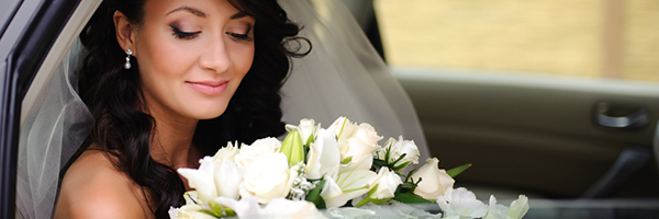 Chauffeur driven wedding car